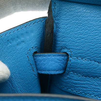 バーキン25 トゴ ブルーザンジバル シルバー金具 A刻印 ハンドバッグ