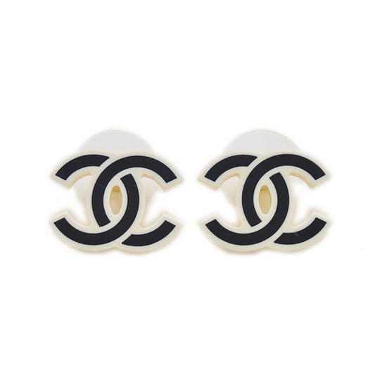 ココマーク ピアス ホワイト/ブラック D22S ピアス