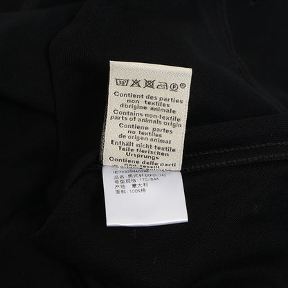 ポロシャツ H刺繍 コットン ブラック メンズ Mサイズ ポロシャツ