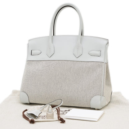 バーキン30 トワル/スイフト グリプラチナ シルバー金具 K刻印 ハンドバッグ