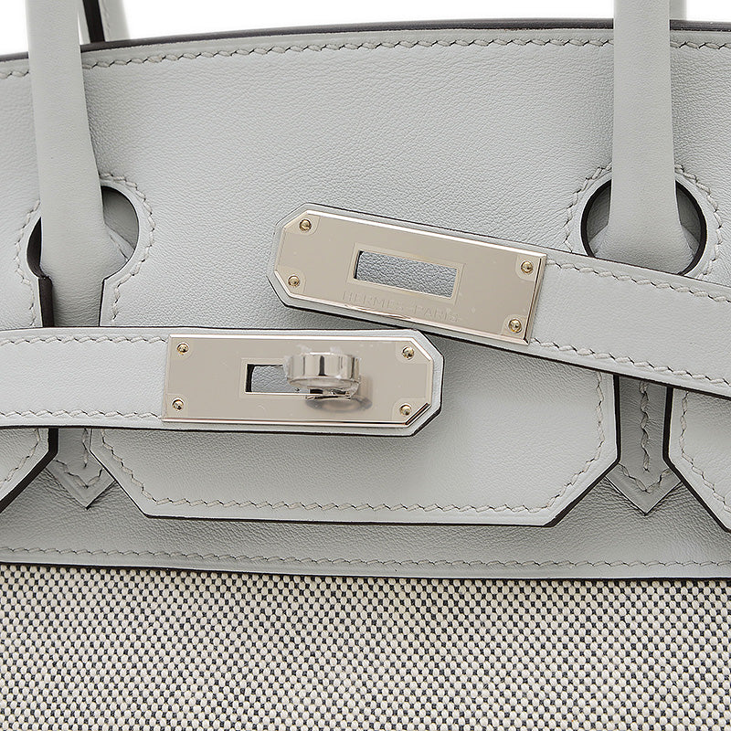 バーキン30 トワル/スイフト グリプラチナ シルバー金具 K刻印 ハンドバッグ