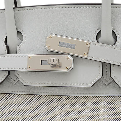 バーキン30 トワル/スイフト グリプラチナ シルバー金具 K刻印 ハンドバッグ