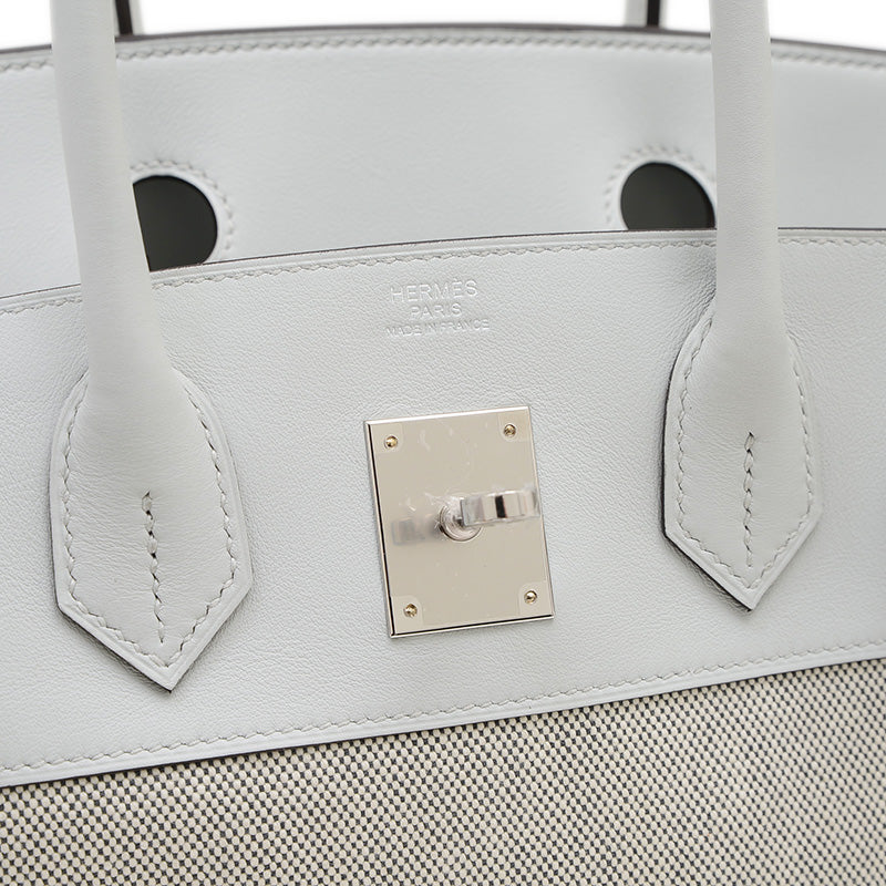 バーキン30 トワル/スイフト グリプラチナ シルバー金具 K刻印 ハンドバッグ