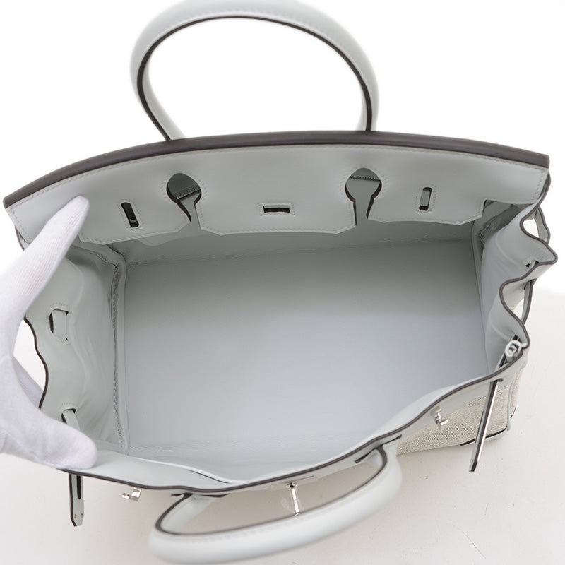 バーキン30 トワル/スイフト グリプラチナ シルバー金具 K刻印 ハンドバッグ