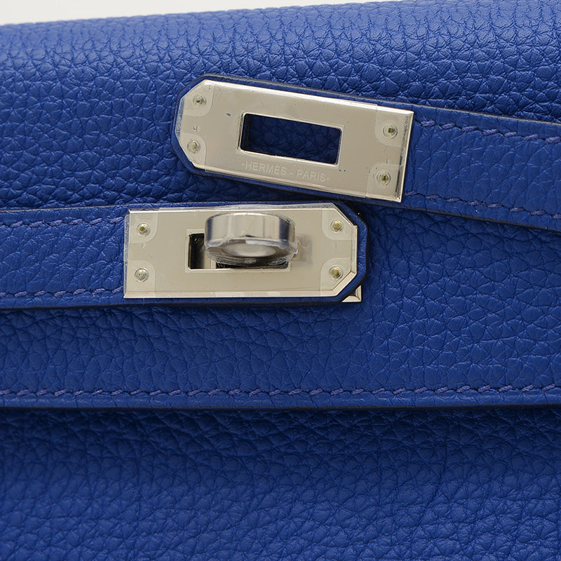 ケリー25 内縫い トゴ ブルーロワイヤル シルバー金具 U刻印 ハンドバッグ