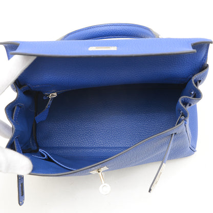 ケリー25 内縫い トゴ ブルーロワイヤル シルバー金具 U刻印 ハンドバッグ