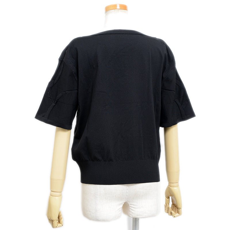 半袖ニット シルク混 ブラック レディース #44 ニット