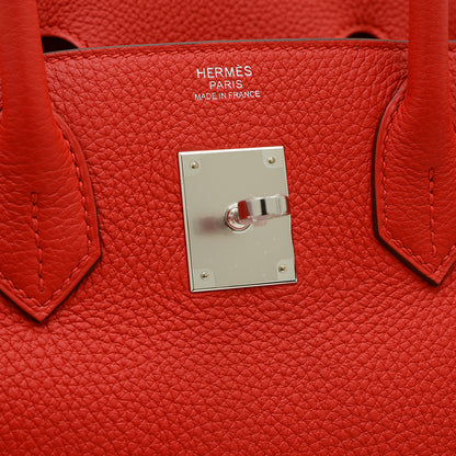 バーキン30 トゴ ルージュラデュー シルバー金具 K刻印 ハンドバッグ