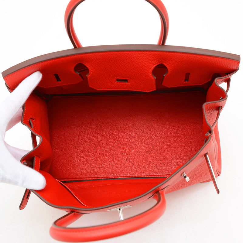 バーキン30 トゴ ルージュラデュー シルバー金具 K刻印 ハンドバッグ