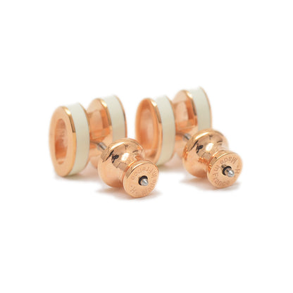 ポップアッシュ ミニ ピアス ホワイト ローズゴールド金具 ピアス