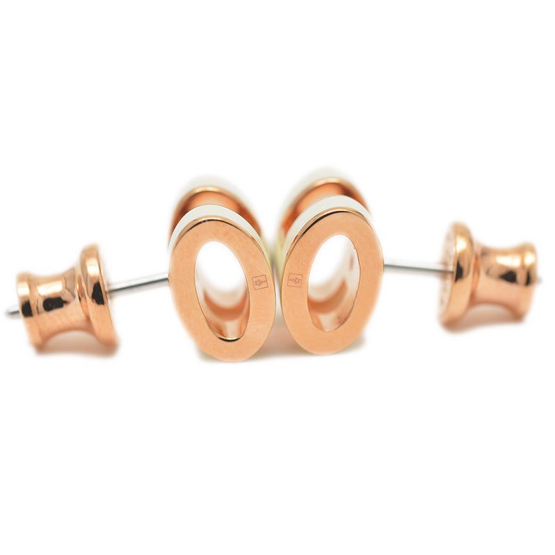 ポップアッシュ ミニ ピアス ホワイト ローズゴールド金具 ピアス