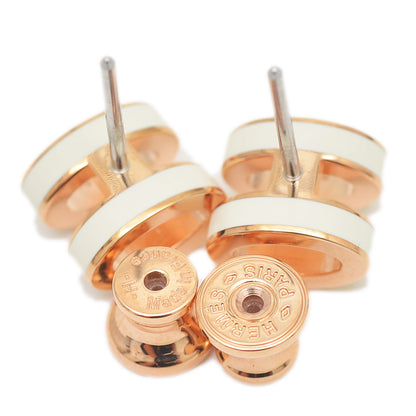 ポップアッシュ ミニ ピアス ホワイト ローズゴールド金具 ピアス