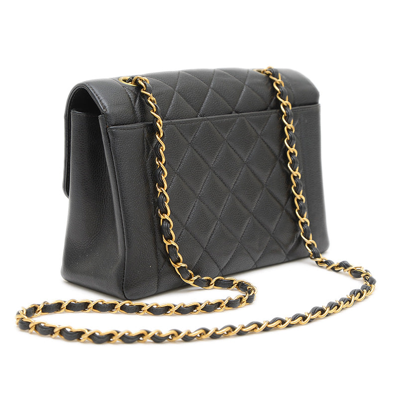 ダイアナ チェーンショルダー キャビアスキン ブラック A01165 ショルダーバッグ