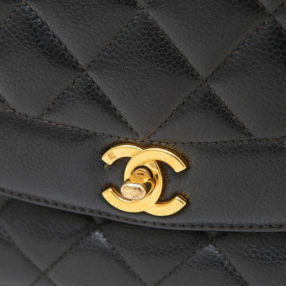 ダイアナ チェーンショルダー キャビアスキン ブラック A01165 ショルダーバッグ