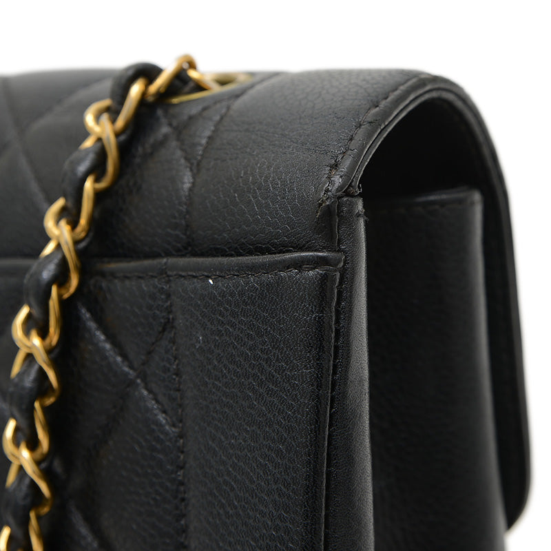 ダイアナ チェーンショルダー キャビアスキン ブラック A01165 ショルダーバッグ