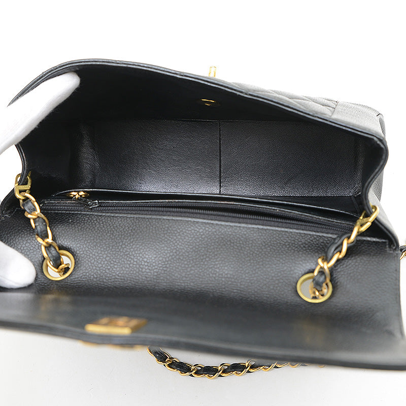 ダイアナ チェーンショルダー キャビアスキン ブラック A01165 ショルダーバッグ