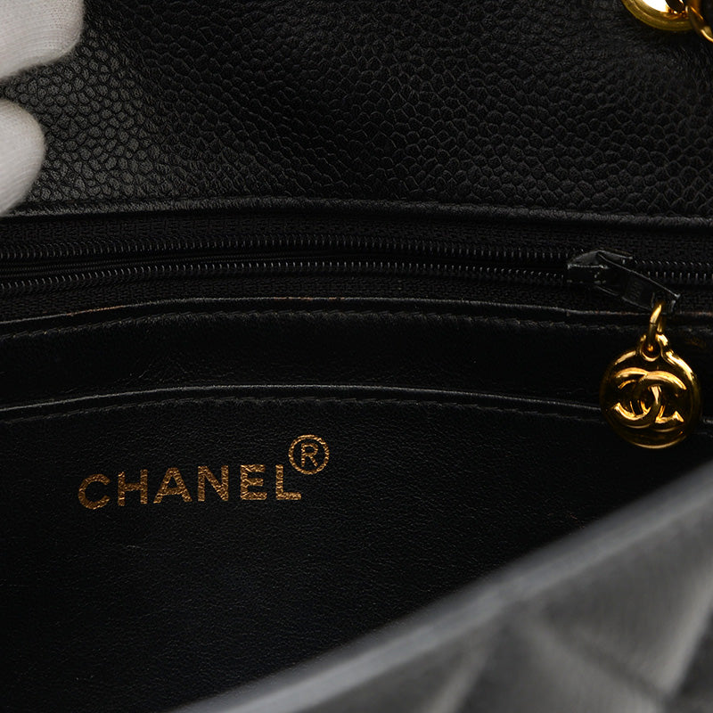 ダイアナ チェーンショルダー キャビアスキン ブラック A01165 ショルダーバッグ