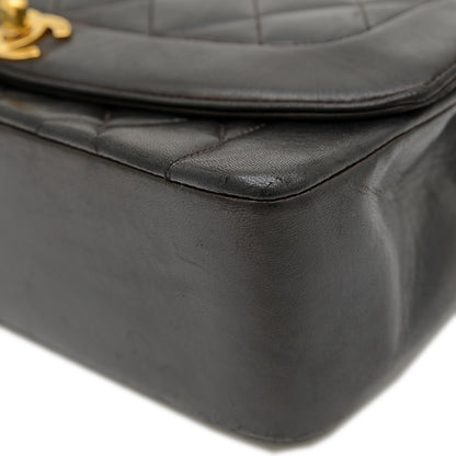 ダイアナ シングルチェーンショルダー ラムスキン ブラック ゴールド金具 A01165 ショルダーバッグ