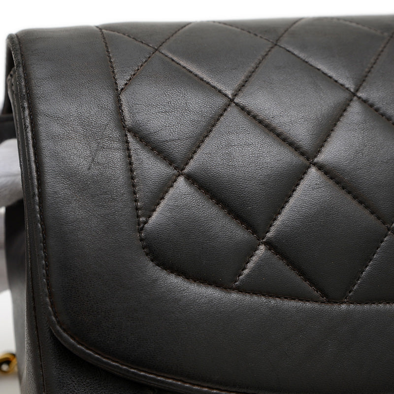 ダイアナ シングルチェーンショルダー ラムスキン ブラック ゴールド金具 A01165 ショルダーバッグ