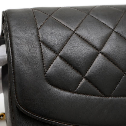 ダイアナ シングルチェーンショルダー ラムスキン ブラック ゴールド金具 A01165 ショルダーバッグ