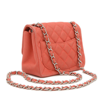 ミニマトラッセ 18 チェーンショルダー ソフトキャビア レッド シルバー金具 ショルダーバッグ