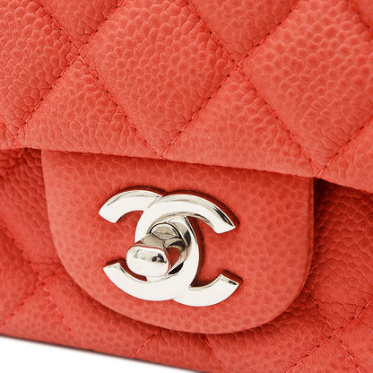 ミニマトラッセ 18 チェーンショルダー ソフトキャビア レッド シルバー金具 ショルダーバッグ