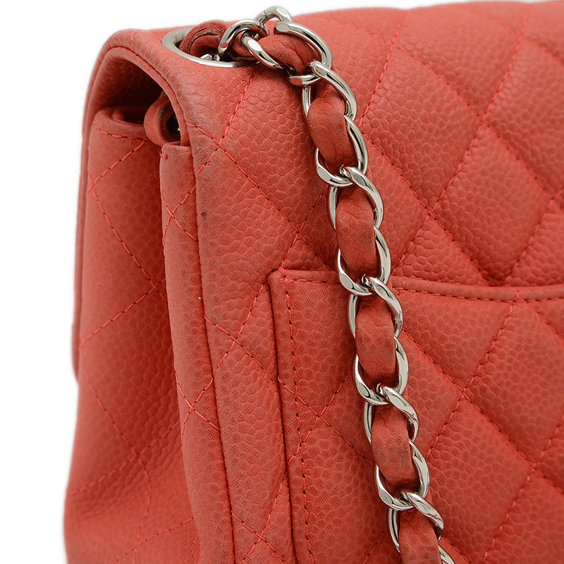 ミニマトラッセ 18 チェーンショルダー ソフトキャビア レッド シルバー金具 ショルダーバッグ