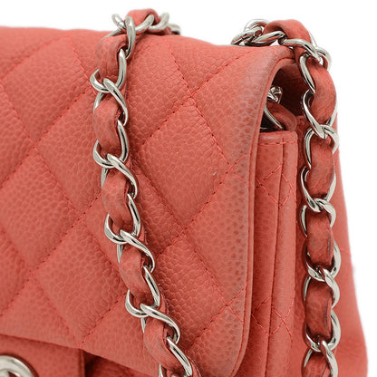 ミニマトラッセ 18 チェーンショルダー ソフトキャビア レッド シルバー金具 ショルダーバッグ