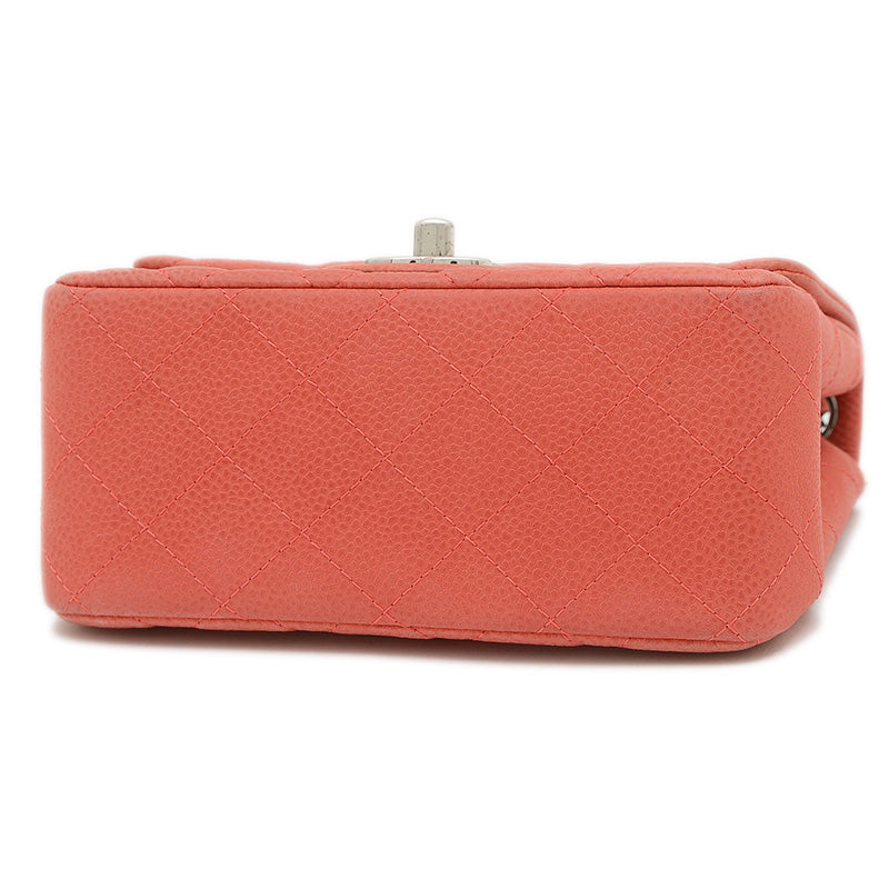 ミニマトラッセ 18 チェーンショルダー ソフトキャビア レッド シルバー金具 ショルダーバッグ