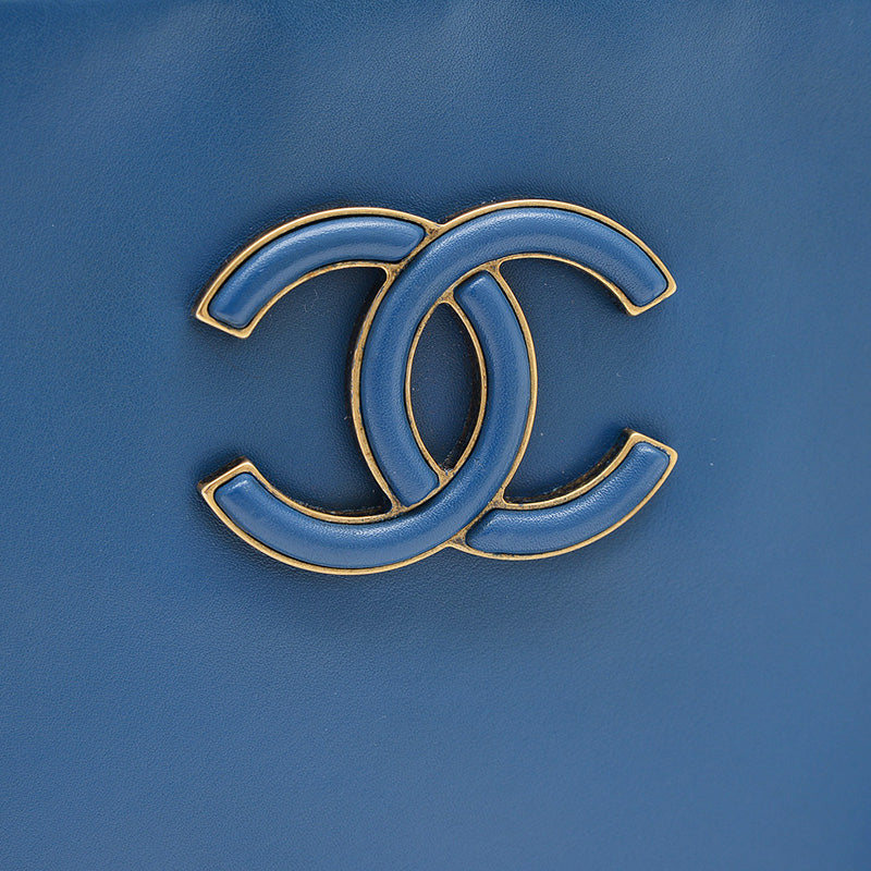 ココマーク 2WAYチェーンショルダー カーフスキン ブルー ゴールド金具 A93464 ショルダーバッグ