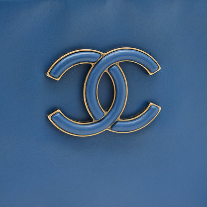 ココマーク 2WAYチェーンショルダー カーフスキン ブルー ゴールド金具 A93464 ショルダーバッグ