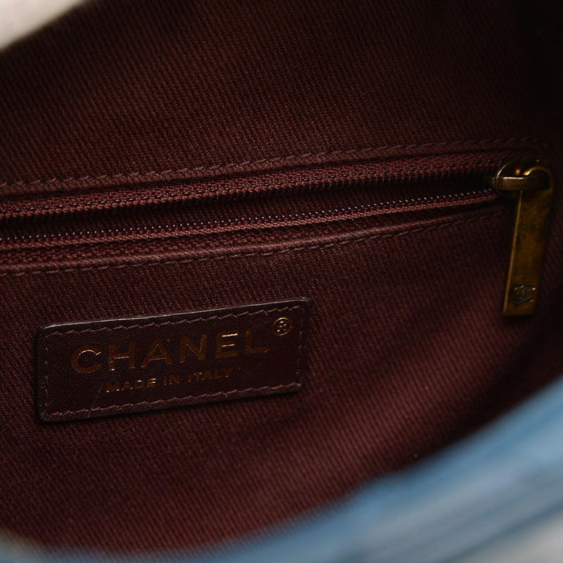 ココマーク 2WAYチェーンショルダー カーフスキン ブルー ゴールド金具 A93464 ショルダーバッグ