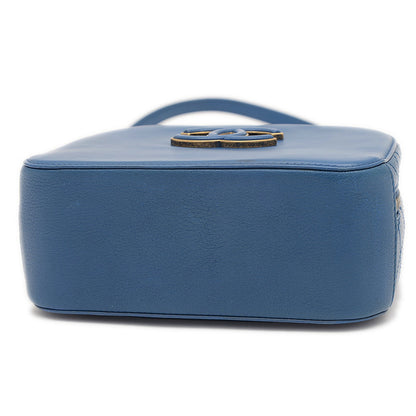 ココマーク 2WAYチェーンショルダー カーフスキン ブルー ゴールド金具 A93464 ショルダーバッグ