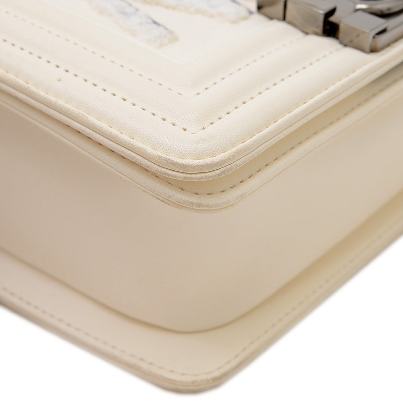 ボーイシャネル チェーンショルダー レザー/キャンバス ホワイト AS3018 ショルダーバッグ