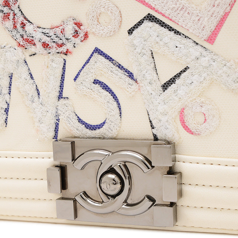 ボーイシャネル チェーンショルダー レザー/キャンバス ホワイト AS3018 ショルダーバッグ