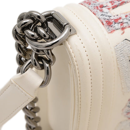 ボーイシャネル チェーンショルダー レザー/キャンバス ホワイト AS3018 ショルダーバッグ