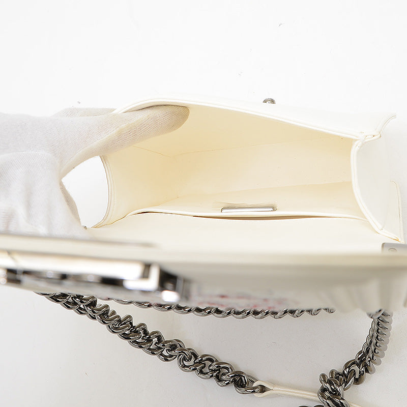 ボーイシャネル チェーンショルダー レザー/キャンバス ホワイト AS3018 ショルダーバッグ