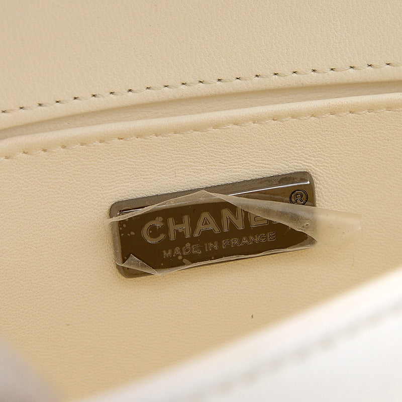 ボーイシャネル チェーンショルダー レザー/キャンバス ホワイト AS3018 ショルダーバッグ