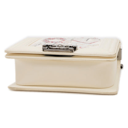 ボーイシャネル チェーンショルダー レザー/キャンバス ホワイト AS3018 ショルダーバッグ