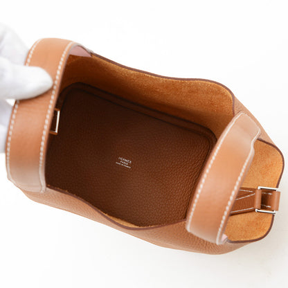 ピコタンロック PM 18 エクラ トリヨン ゴールド/サクラ シルバー金具 W刻印 ハンドバッグ