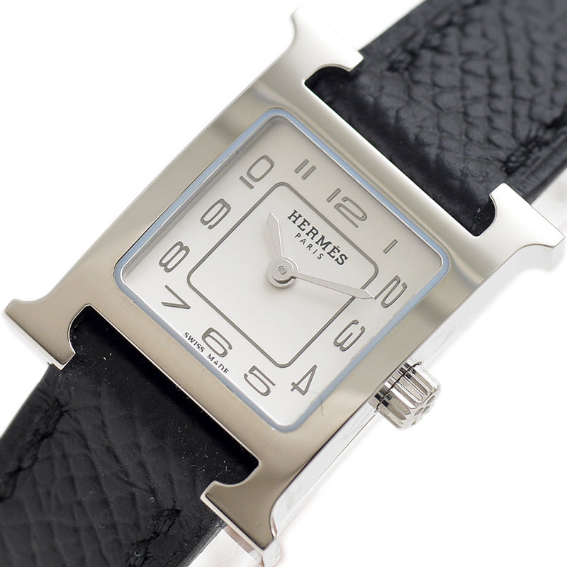 Hウォッチ ミニ レディース シルバー文字盤 革ベルト クォーツ HH1.110 腕時計