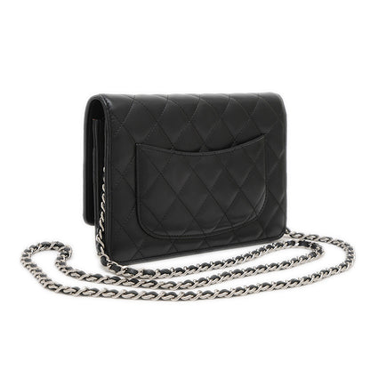 マトラッセ チェーンウォレット ラムスキン ブラック シルバー金具 A33814 ショルダーバッグ