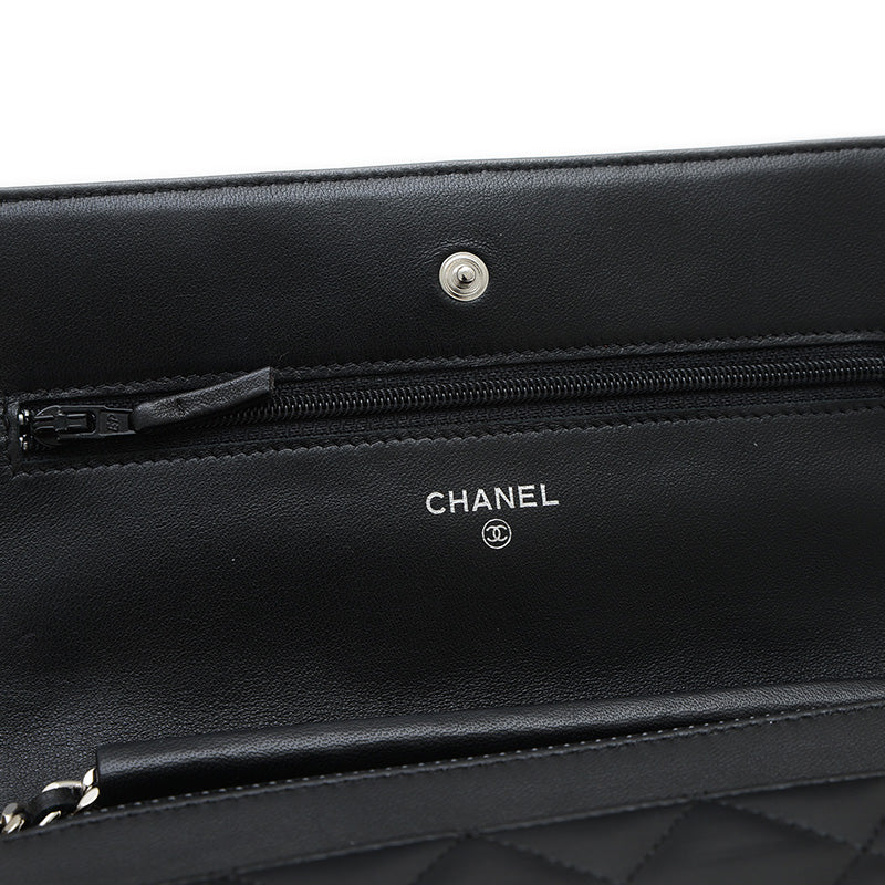 マトラッセ チェーンウォレット ラムスキン ブラック シルバー金具 A33814 ショルダーバッグ