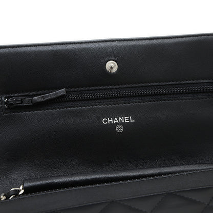 マトラッセ チェーンウォレット ラムスキン ブラック シルバー金具 A33814 ショルダーバッグ