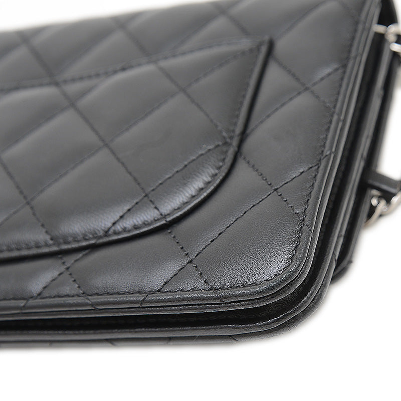 マトラッセ チェーンウォレット ラムスキン ブラック シルバー金具 A33814 ショルダーバッグ