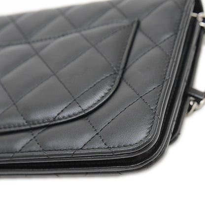 マトラッセ チェーンウォレット ラムスキン ブラック シルバー金具 A33814 ショルダーバッグ