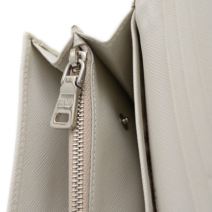 サフィアーノ 二つ折り長財布 レザー/スタッズ/ラインストーン ホワイト 1MH132 長財布