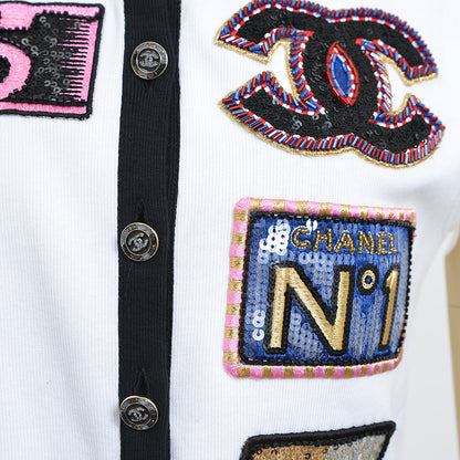 ジャンプスーツ エンブロイダリー コットン ホワイト/マルチカラー #36 ツナギ