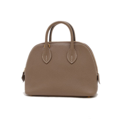 ボリード1923 ミニ シェーブル エトゥープ ゴールド金具 Z刻印 ハンドバッグ