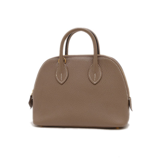 ボリード1923 ミニ シェーブル エトゥープ ゴールド金具 Z刻印 ハンドバッグ